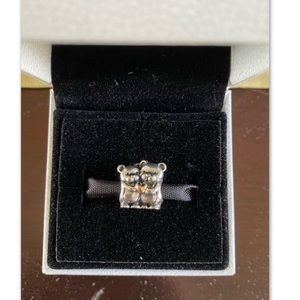 Pandora bear hug with gold heart charm
